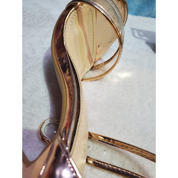 Fashion Nova 6.5 Jacobies Rose Gold High Heels 7 1/2" x 3 1/2" x 9" - Picture 6 of 8